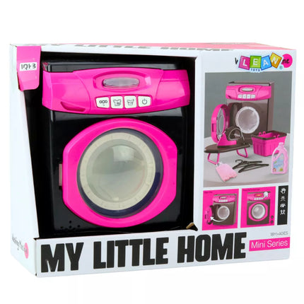 Buitinių prietaisų rinkinys Interaktyvi skalbimo mašina Garsai Priedai Juoda ir rožinė
