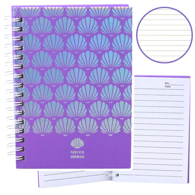 A6 formato violetinis užrašų knygelė su holografiniais viršeliais, 80 lapų