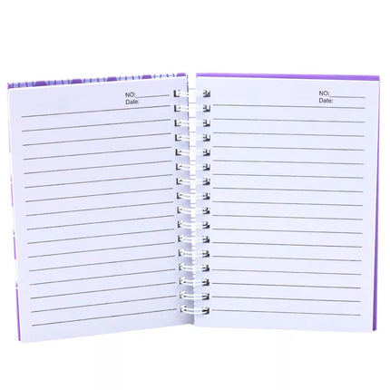 A6 formato violetinis užrašų knygelė su holografiniais viršeliais, 80 lapų