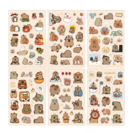 Kapibarų lipdukų rinkinys dekoravimui ir suasmeninimo, 110 vnt.