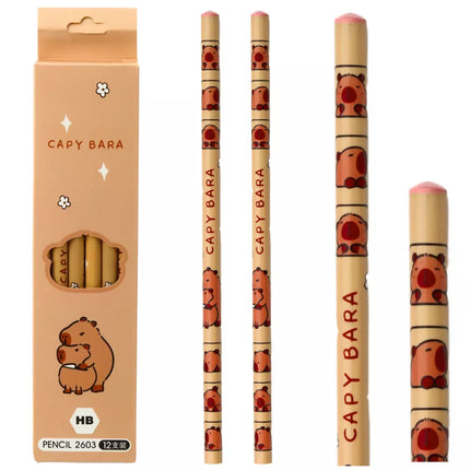 Kapibarų piešimo pieštukų rinkinys, 12 vnt.