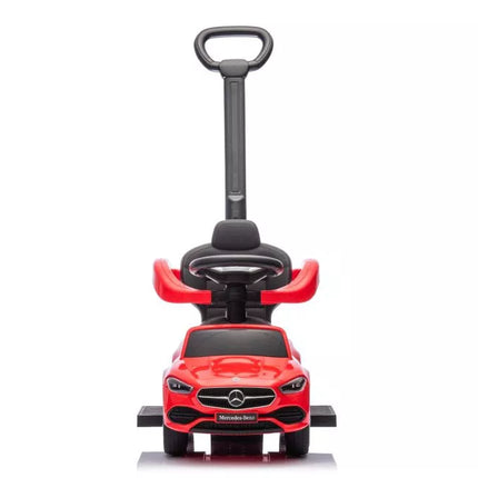 Triratukas su stūmimo rankena Mercedes 3in1, raudonas