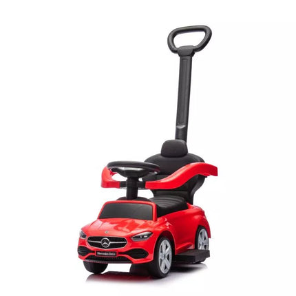 Triratukas su stūmimo rankena Mercedes 3in1, raudonas