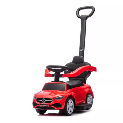 Triratukas su stūmimo rankena Mercedes 3in1, raudonas