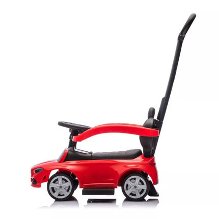 Triratukas su stūmimo rankena Mercedes 3in1, raudonas