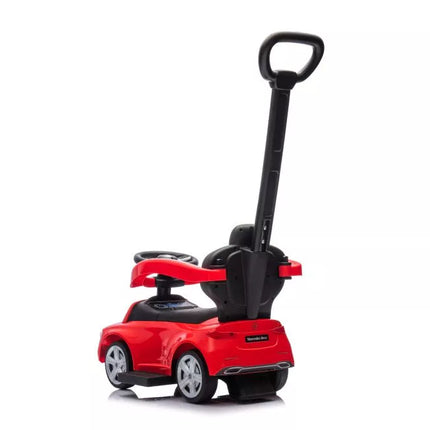 Triratukas su stūmimo rankena Mercedes 3in1, raudonas