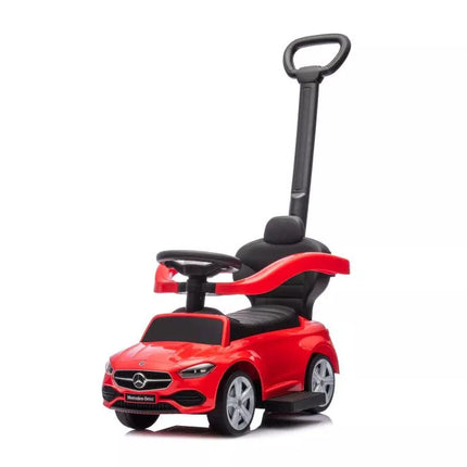 Triratukas su stūmimo rankena Mercedes 3in1, raudonas