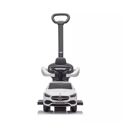 Paspiriamas automobilis su stūmiku Mercedes 3in1, baltas