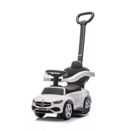 Paspiriamas automobilis su stūmiku Mercedes 3in1, baltas