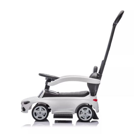 Paspiriamas automobilis su stūmiku Mercedes 3in1, baltas
