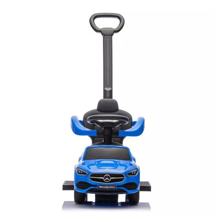 Triratukas su stūmiku Mercedes 3in1, mėlynas