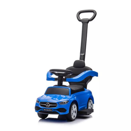 Triratukas su stūmiku Mercedes 3in1, mėlynas