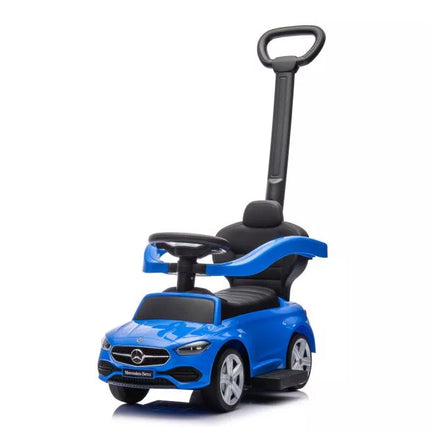 Triratukas su stūmiku Mercedes 3in1, mėlynas