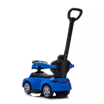 Triratukas su stūmiku Mercedes 3in1, mėlynas