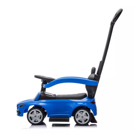 Triratukas su stūmiku Mercedes 3in1, mėlynas