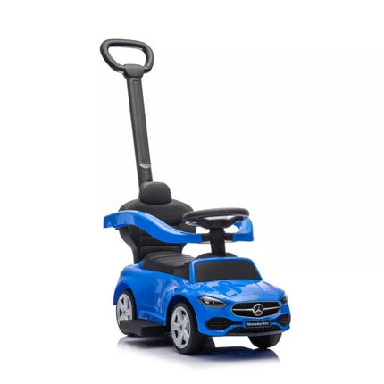 Triratukas su stūmiku Mercedes 3in1, mėlynas