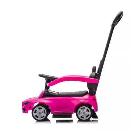 Triratukas-paspiriukas su stūmimo rankena Mercedes 3in1, rožinis