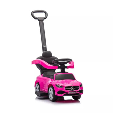 Triratukas-paspiriukas su stūmimo rankena Mercedes 3in1, rožinis