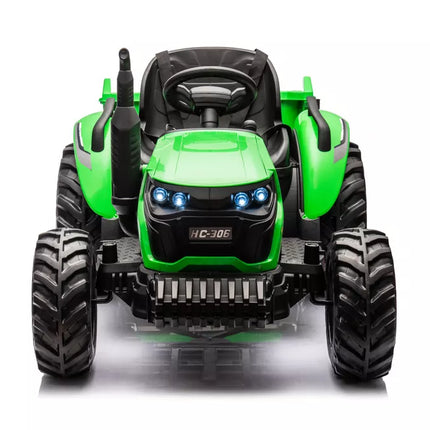 HC-306 žalias traktorius su priekaba, maitinamas baterijomis, 24 V