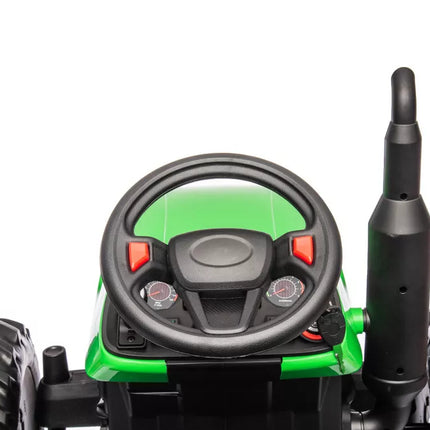 HC-306 žalias traktorius su priekaba, maitinamas baterijomis, 24 V