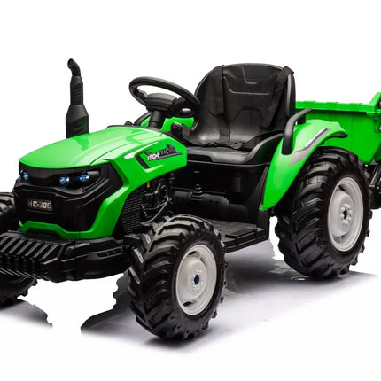 HC-306 žalias traktorius su priekaba, maitinamas baterijomis, 24 V