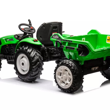 HC-306 žalias traktorius su priekaba, maitinamas baterijomis, 24 V