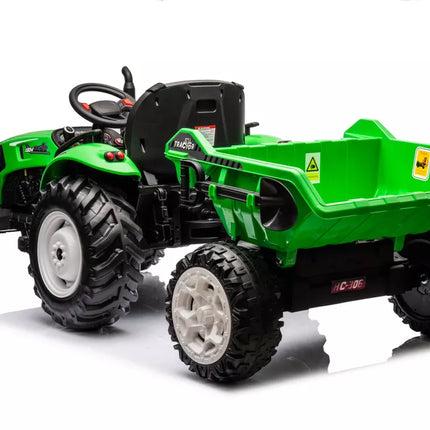 HC-306 žalias traktorius su priekaba, maitinamas baterijomis, 24 V