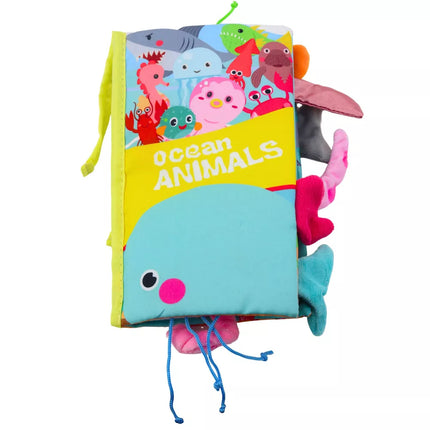 Švelni lavinamoji knygelė "Jūros gyvūnai" su traškančiais elementais ir cypliuku
