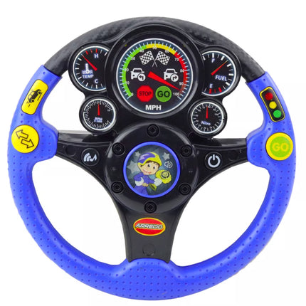 Interaktyvus Vairas Vaikams Šviesos Garsai Vibracijos Mėlynas