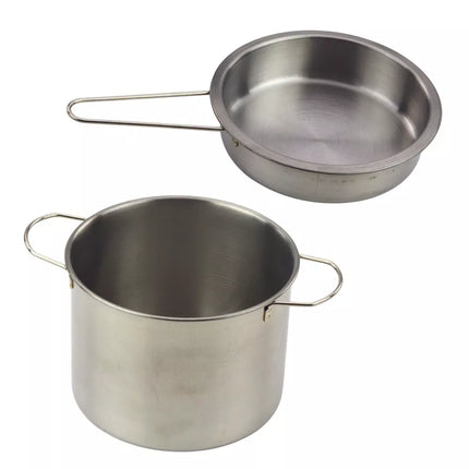 Virtuvės reikmenų rinkinys kuprinėje – metaliniai puodai ir šaukštai, 12 vnt.