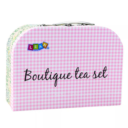 Arbatos rinkinys lagaminėlyje, pastelinis metalinis, 15 vnt.