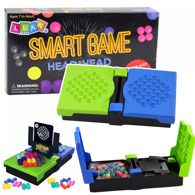 Edukacinis loginis žaidimas „Galva į galvą“ su kamuoliukais, raštais ir kortelėmis