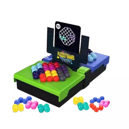 Edukacinis loginis žaidimas „Galva į galvą“ su kamuoliukais, raštais ir kortelėmis