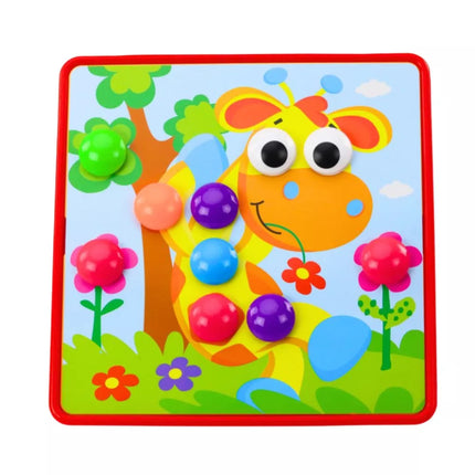 Mygtukų mozaikos dėlionė Kūrybinga Spalvinga 12 lentelių 46 mygtukai