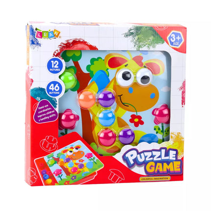 Mygtukų mozaikos dėlionė Kūrybinga Spalvinga 12 lentelių 46 mygtukai