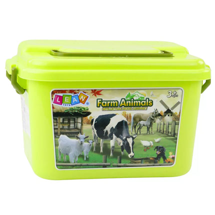 Figūrėlių rinkinys Ūkio gyvūnai Augalai Medžiai Skrynia 57 vnt.