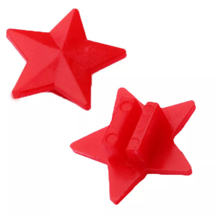 Spalvoti žvaigždžių formos dviračio stipinų karoliukai, 2 cm, 35 vnt.