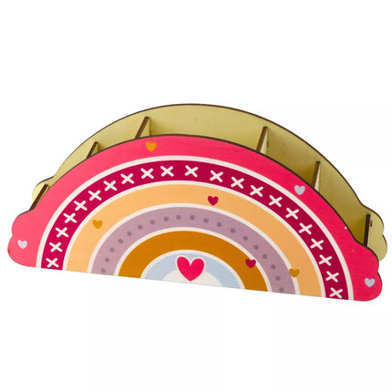Medinis stalo organizatorius vaikams, vaivorykštės spalvų, rožinis