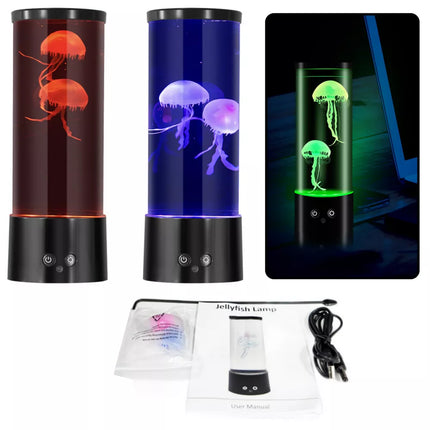 LED medūzos lempa, dekoratyvinė, maitinama baterijomis arba USB laidu
