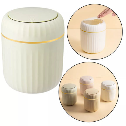 Mini šiukšliadėžė su atidaromu dangteliu, universali, elegantiška, žalia