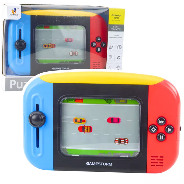 Konsolės nuotykių žaidimas, arkadiniai garsai, foninis apšvietimas