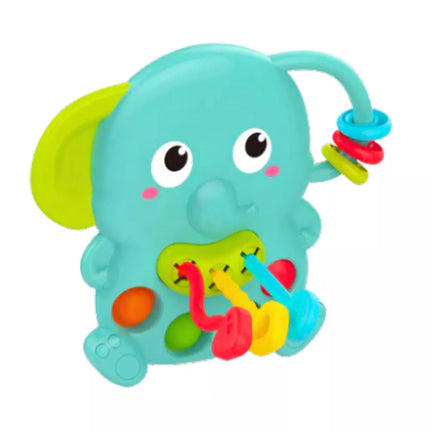 Žaliasis "Sensory" drambliuko barškutis su judančiomis detalėmis