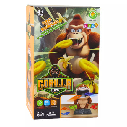 Įgūdžių žaidimas „Gorila“: metimas į taikinį, besisukantys garso lankai