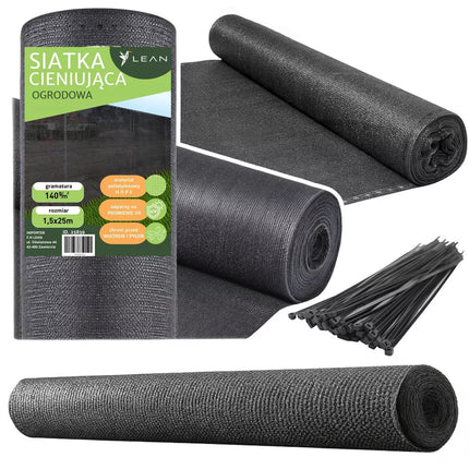 Tvoros maskavimo tinklas, pilkas, 1.5m x 25m, 140g/m²