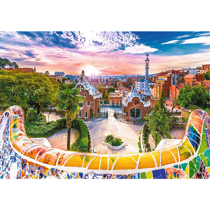 Dėlionė - "1000" - Saulėlydis virš Barselonos, Ispanija Trefl 10711