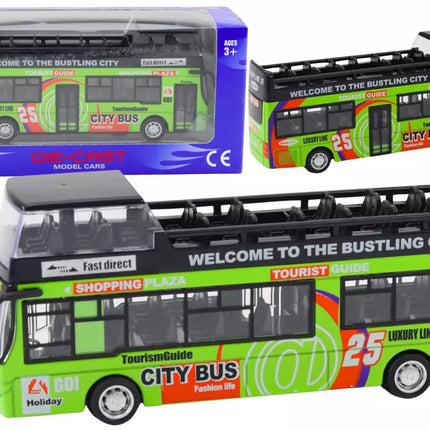 Turistinis autobusas, dviaukštis, atidaromos durys, žalias