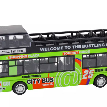 Turistinis autobusas, dviaukštis, atidaromos durys, žalias