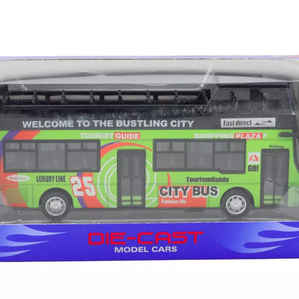 Turistinis autobusas, dviaukštis, atidaromos durys, žalias