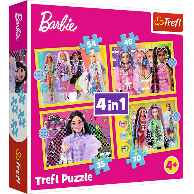 Dėlionė - "4 viename" - Laimingas Barbės pasaulis Trefl 34626