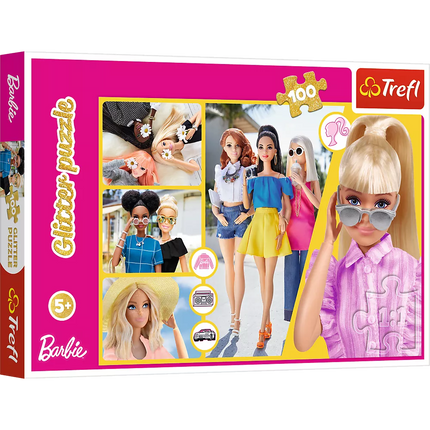 Dėlionė - "100 Blizgučių" - Blizgučiai Barbie Trefl 14830